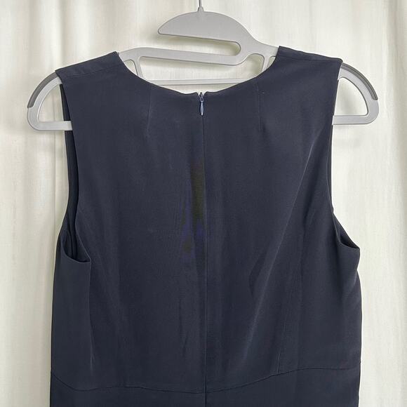 Lilysilk Navy Blue 100% Mulberry Silk Casual Career Sleeveless Dress NWT Size 4 - Picture 5 of 11